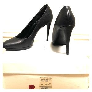 Balenciaga Snake Skin Embossed Pumps